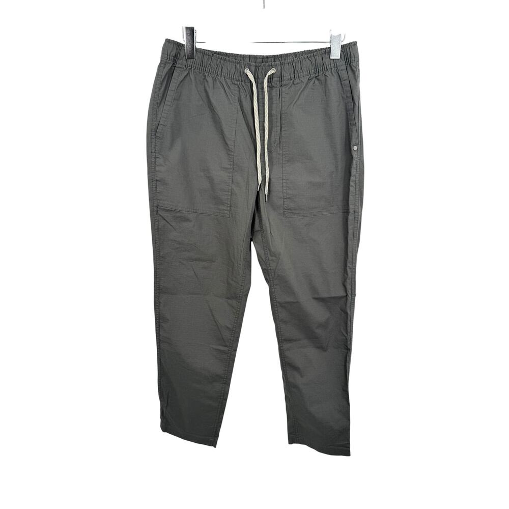 Vuori Vintage ripstop pants men's large straight pull on elastic waistband gray